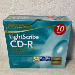 NEW Memorex LightScribe CD-R 10-Pack 52x 700mb 80 Minute Recordable Compact Disc